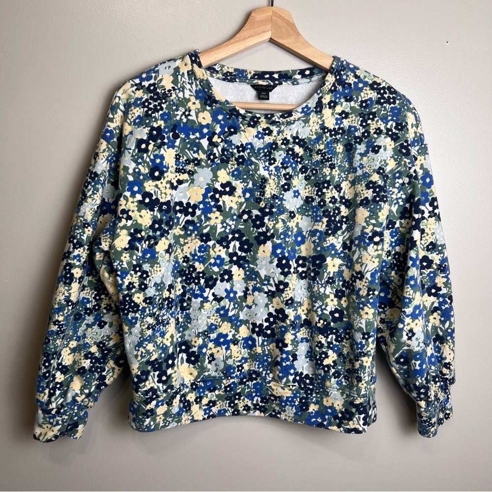 Ann Taylor Womens Sweatshirt
Floral Print Bishop 3/4 Sleeve
Pullover XS EUC